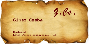 Gipsz Csaba névjegykártya